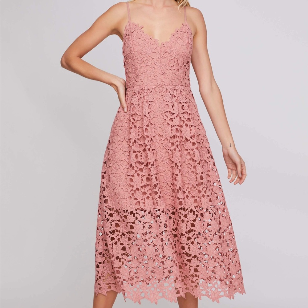 ASTR The Label Lace Midi Dress - Blush